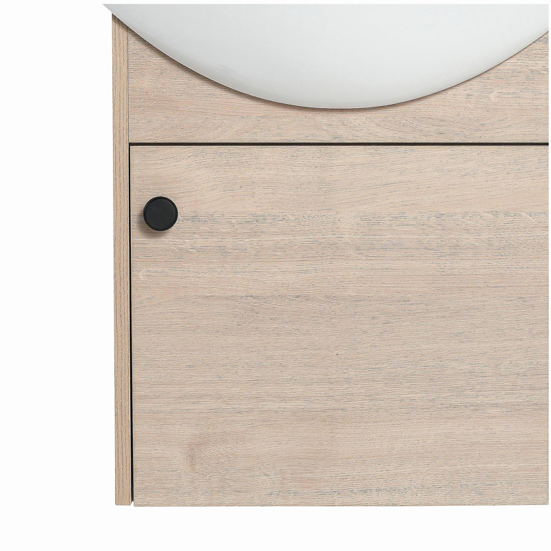 Petit meuble-lavabo de 18 po avec lavabo en céramique, fixation murale