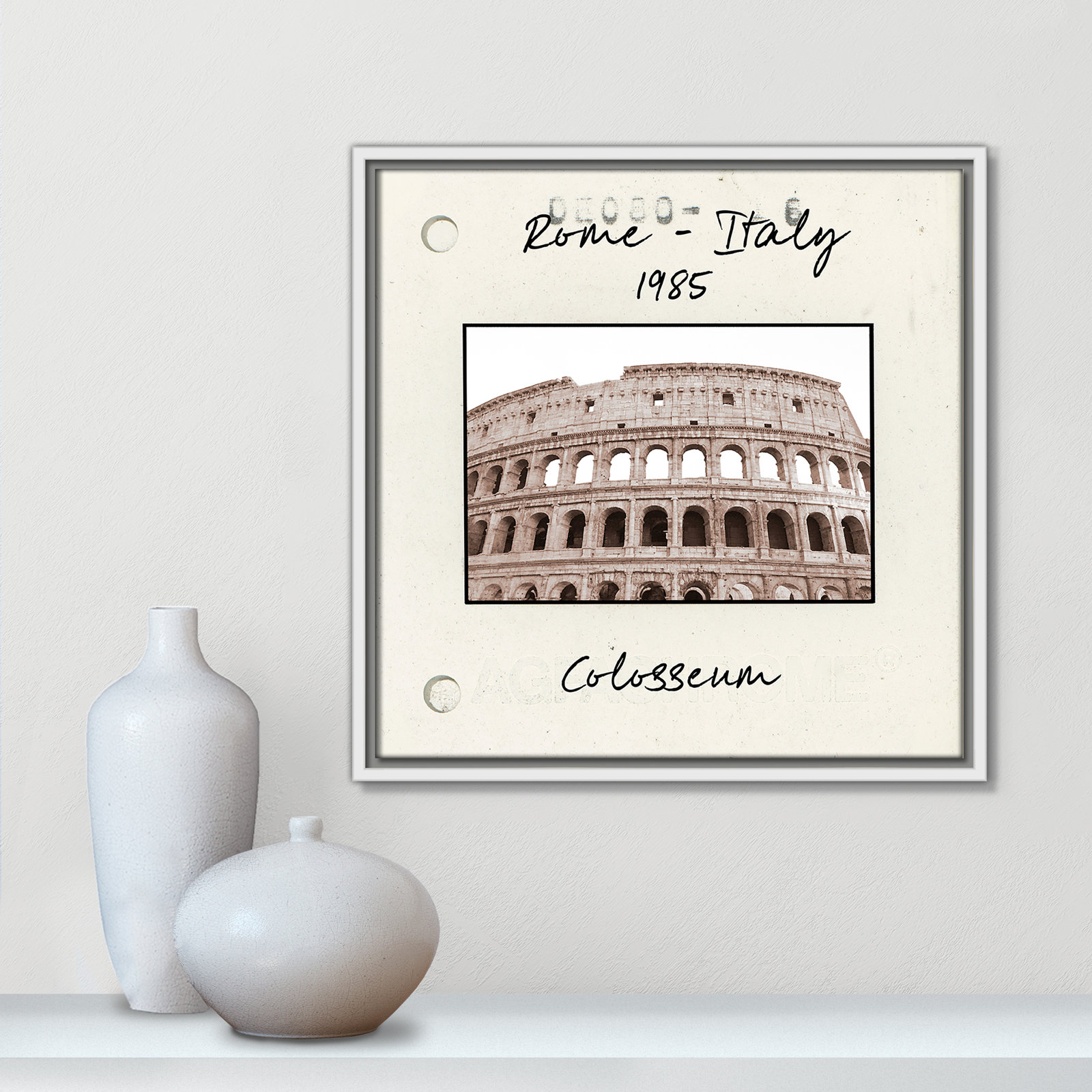 Ritona "Rome, Italy - Colosseum" Print, White Floater Framed Canvas, 17.5" H x 17.5" W x 2" D