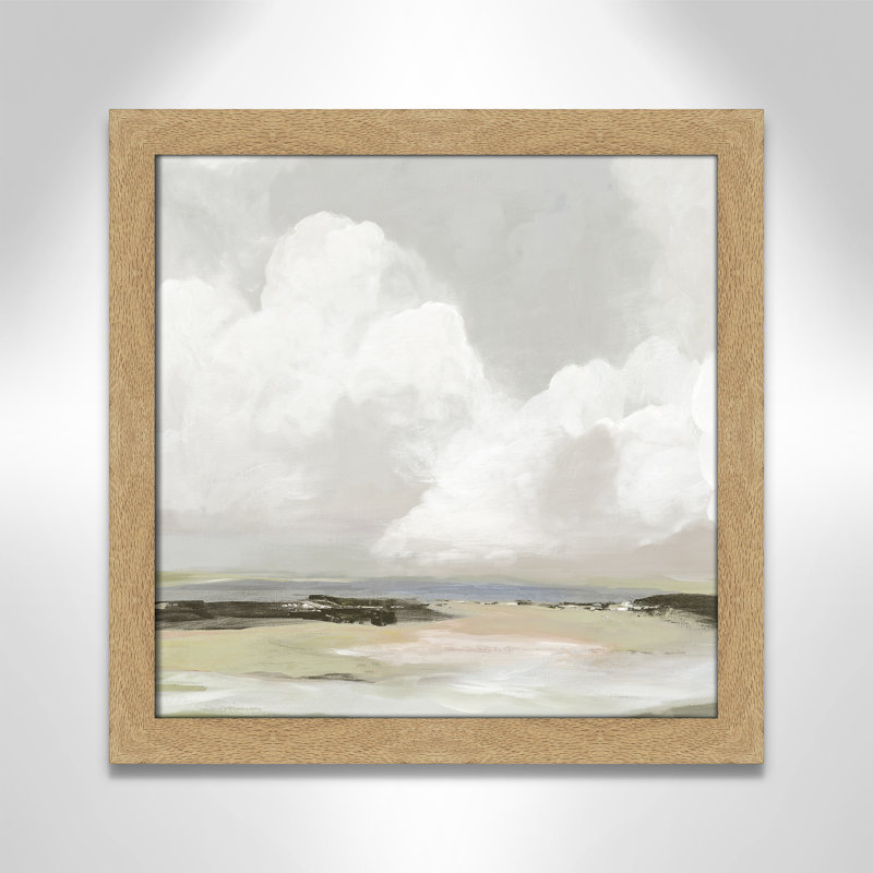 Weatherhill Soft Clouds - Picture Frame Painting Print, 18" H x 18" W x 1.12" D, Natural Framed