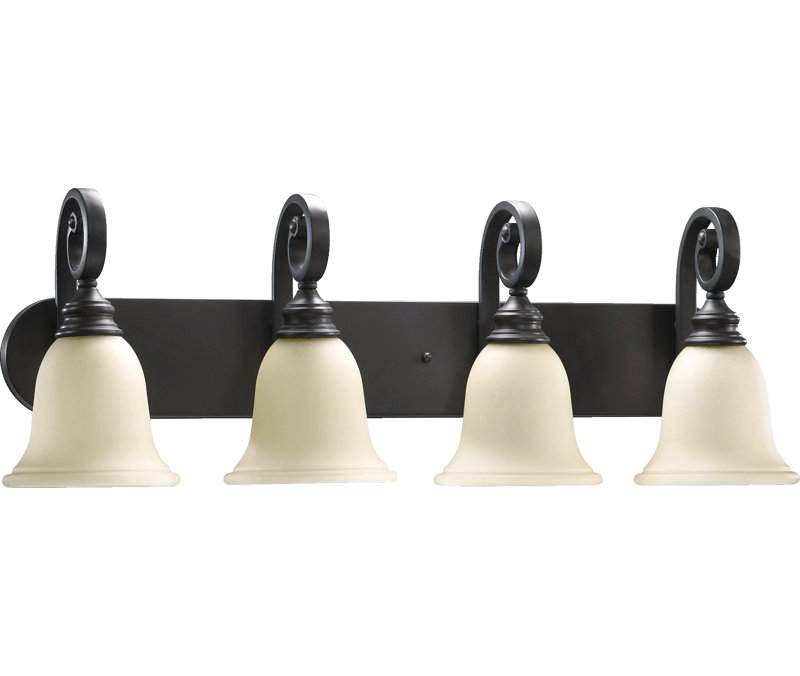 Éclairage pour salle de bain 4 lumières Cambron, Bronze huilé