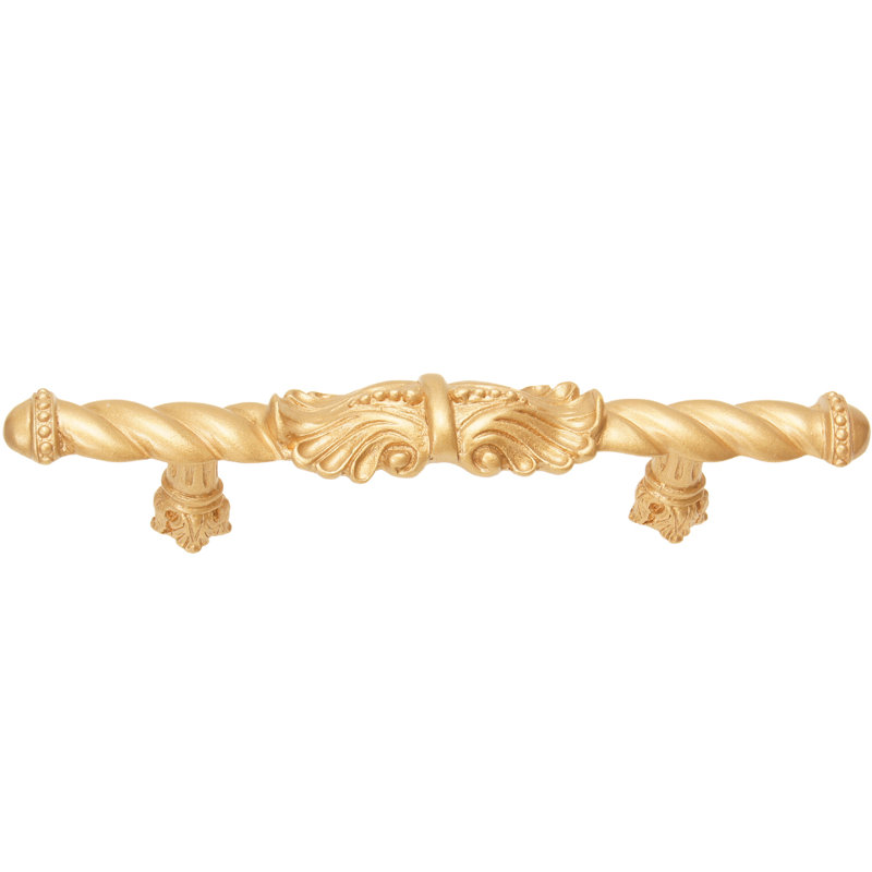 Poignée Acanthus de style roman, Or doux, 4"