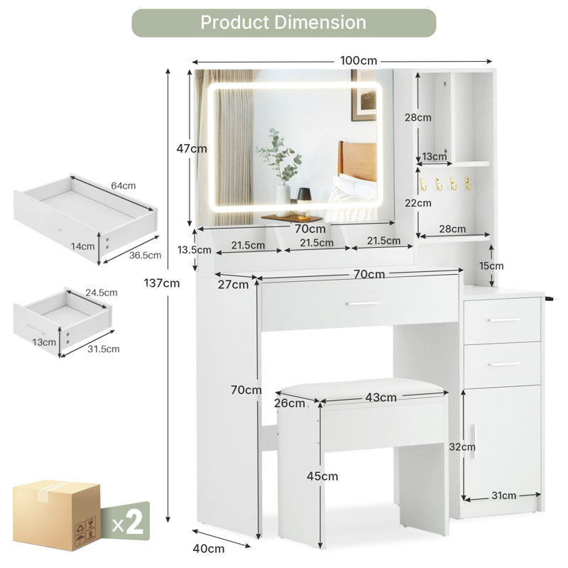 Dressing Table with Mirror