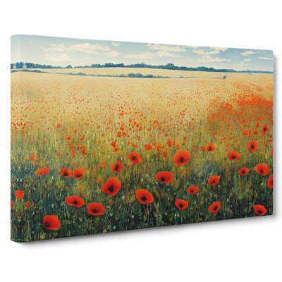 Poppy Field Watercolour Vol.1 - Wrapped Canvas