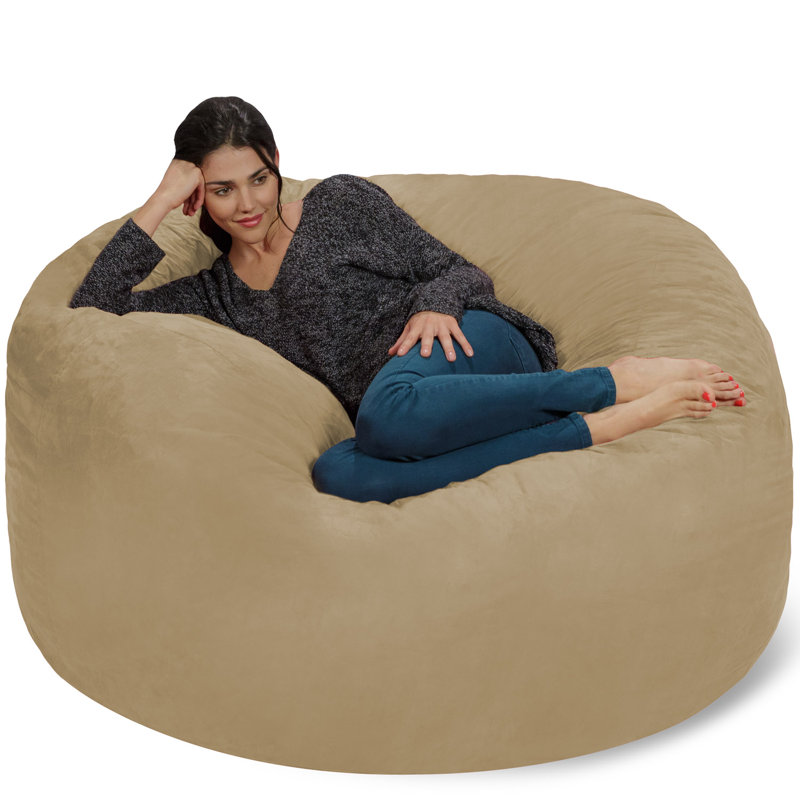 Bean Bag Chair: Giant 5' Shredded Memory Foam Filled Furniture Bean Bag with Removable and Machine Washable Cover - Big Bean Bag Sofa Lounger with Soft Micro Fiber Cover - Multiple Colors and Fabrics