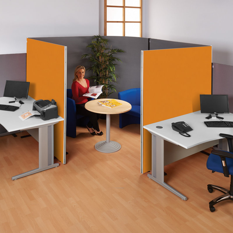 Wood Partition, 122.5cm H x 120cm W x 3cm D, Orange