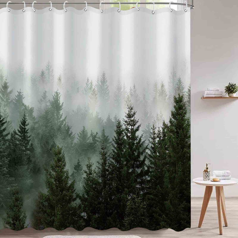 Irmhilde Abstract Shower Curtain with Hooks Included