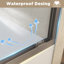 Porte de douche coulissante double Premium avec verre trempé et cadre en aluminium pour une salle de bain élégante-112568735
