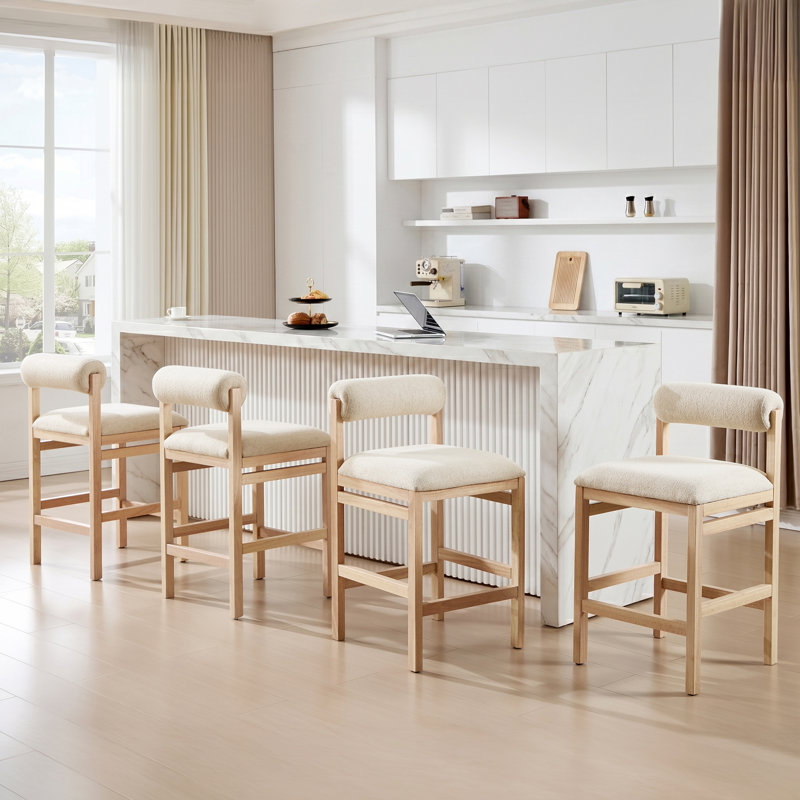 Tabouret de comptoir Albia Modern Farmhouse, Beige