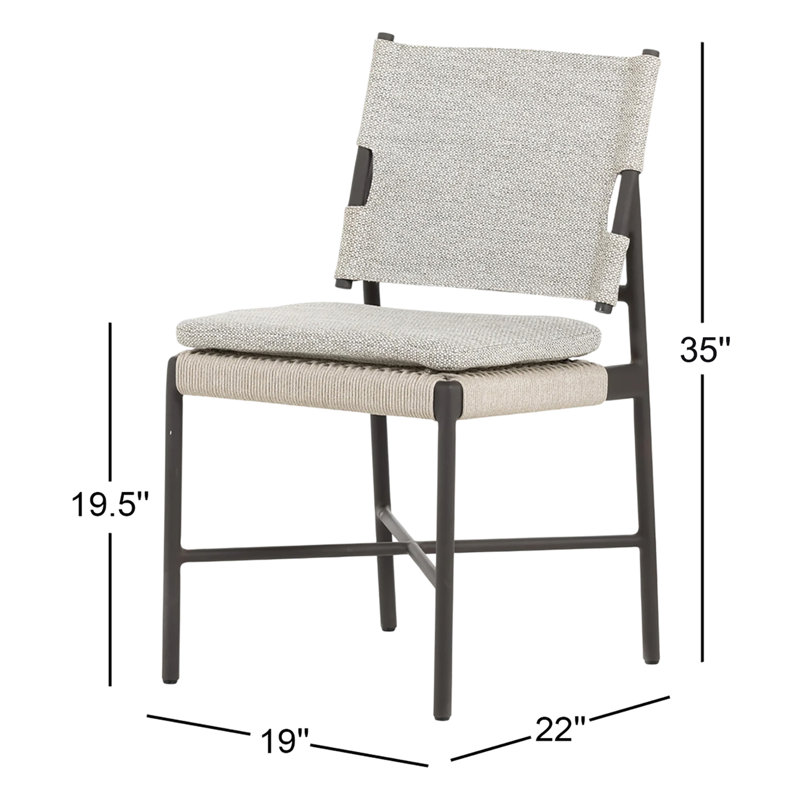 Outdoor Dining Side Chair, Faye Ash