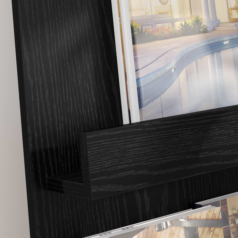 Wood Free Standing Magazine Rack, Black