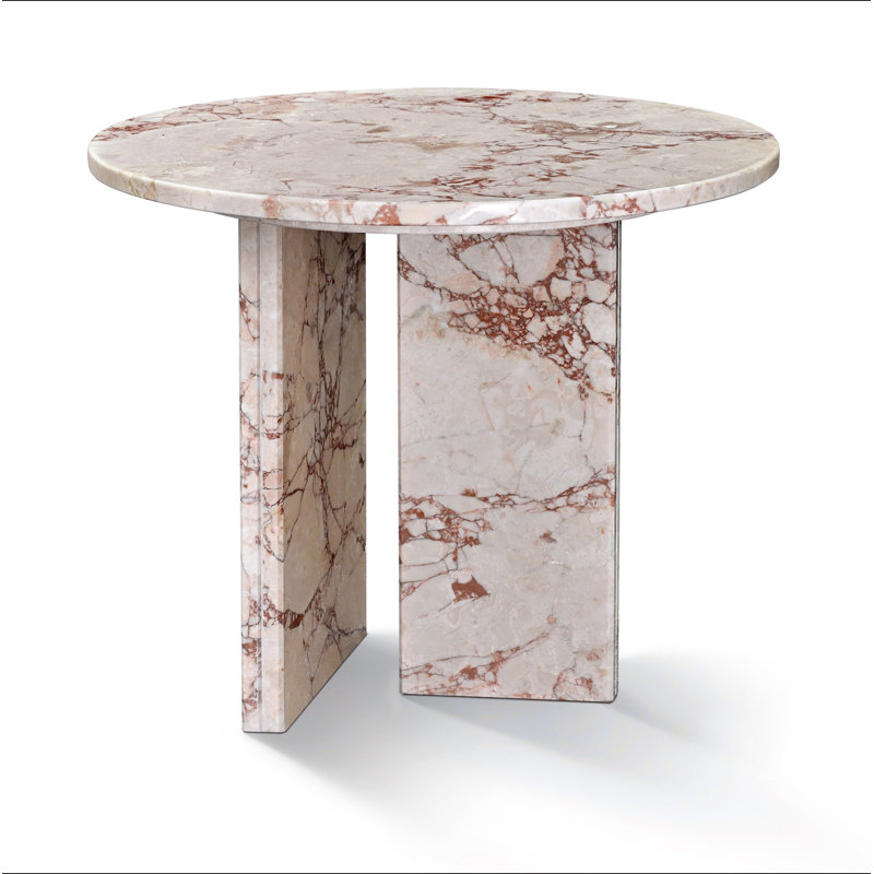 Table d'appoint en marbre naturel, table basse, pierre naturelle, marbre véritable, marbre véritable, Pink