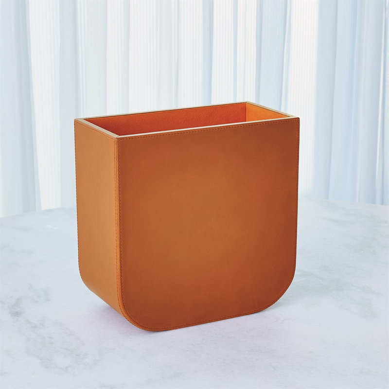 Radius Edge Leather Desk Blotter-Orange