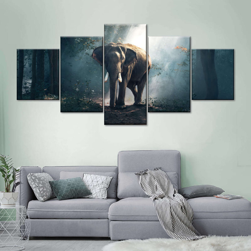 Reproduction d'art sur toile, "African Forest Elephant", H 24 po x l 55 po x P 1,25 po