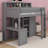 Heribert Wood Twin Size Loft bed with Multiple Storage Shelves and Wardrobe-7512201