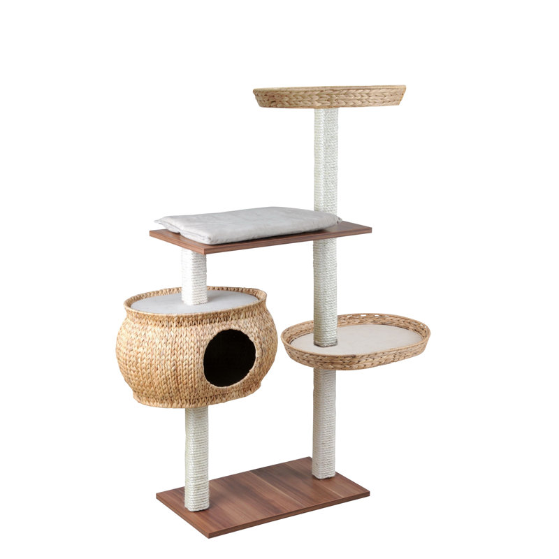 135cm H Cat Tree, Walnut/Sand