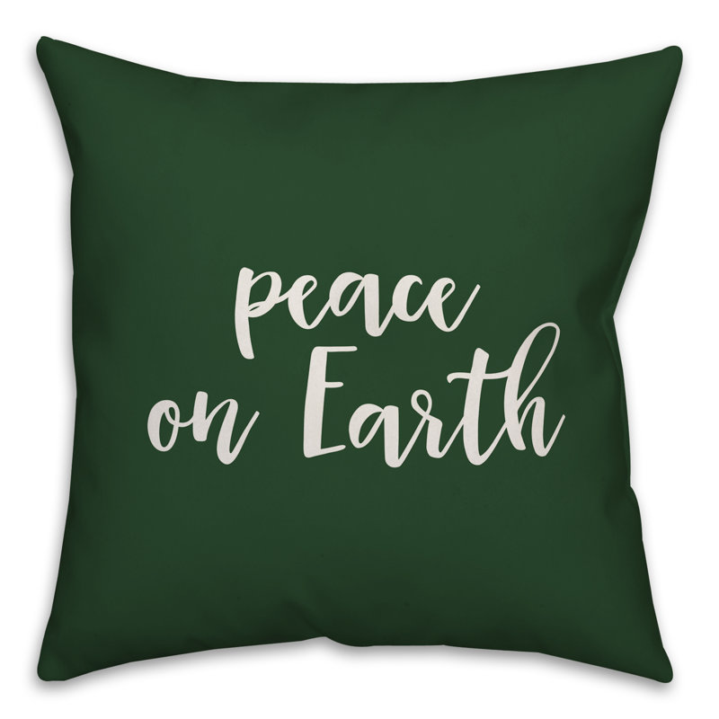  Coussin Peace on Earth, Vert foncé, Coussin décoratif