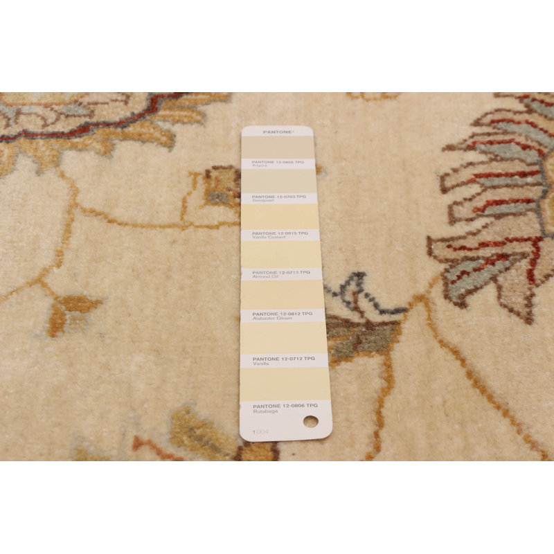 Tapis crème noué à la main One Of Kind Jamshidpour 6 pi 4 po x 9 pi 7 po