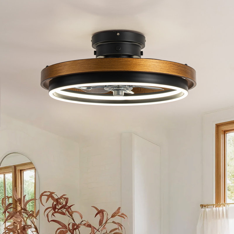 Farmhouse Ceiling Fan With LED Light Fandelier