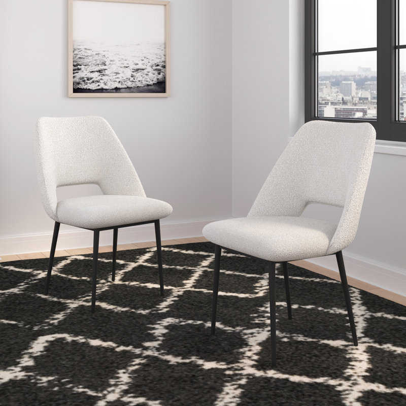 Valdez Boucle Dining Chair, White Boucle