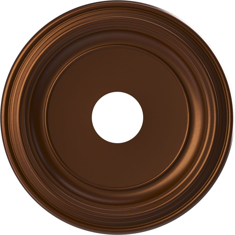 Traditional Traditional Thermoformed PVC Ceiling Medallion, 22" H x 22" W x 1.5" D, Metallic Dark Copper