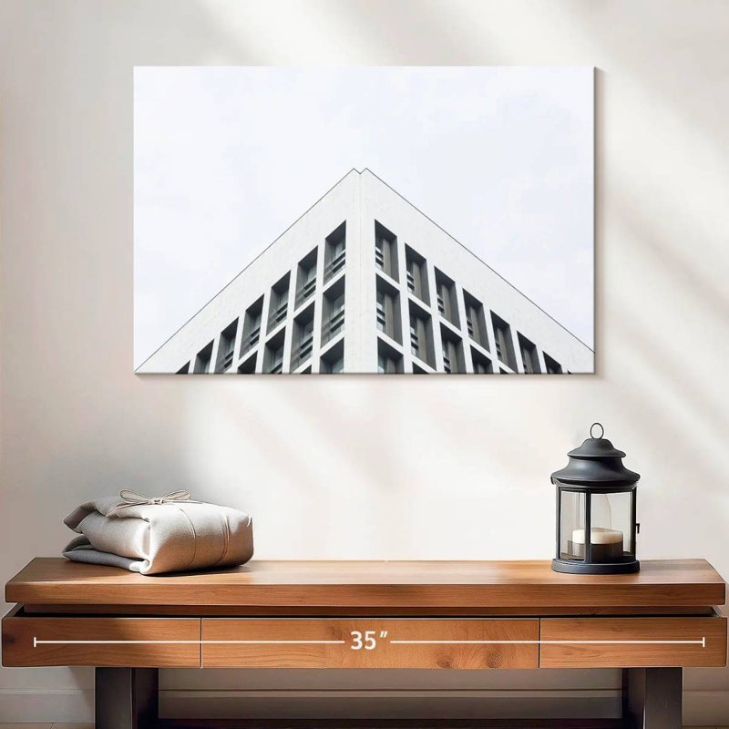 Lilie White Minimalist Building, 16" H x 24" W