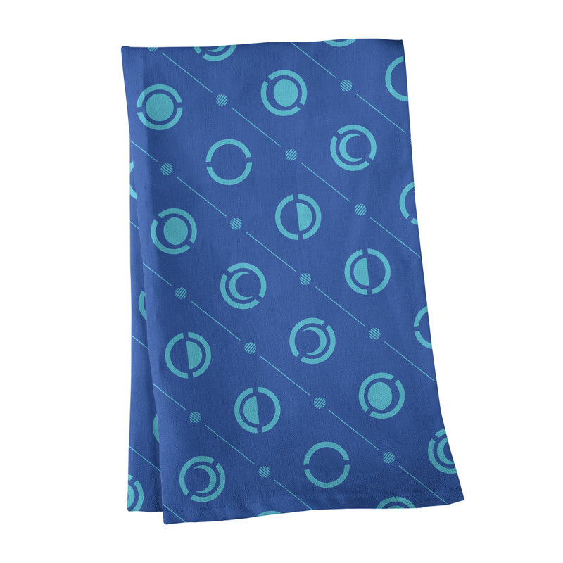 Torchon Moon phases, Bleu / ciel, Polyester sergé