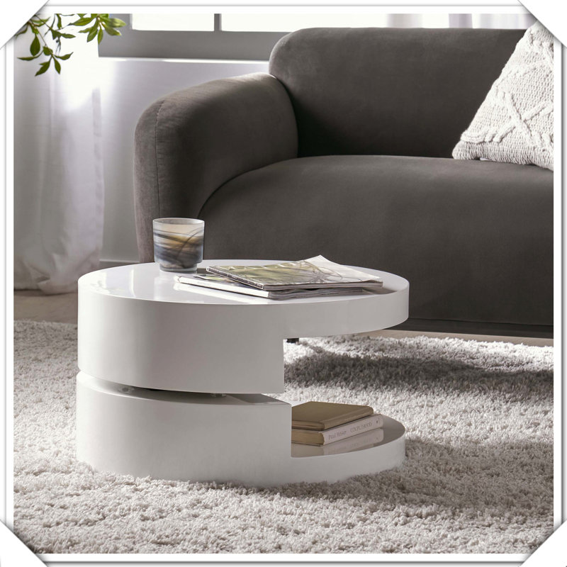 Table basse rotative, moderne, fonctionnelle, polyvalente, pratique, élégante, compacte