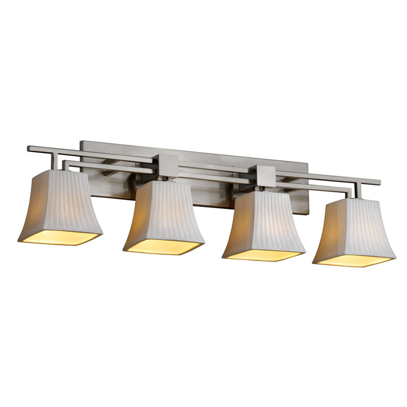 Darrien 4 - Light Vanity Light, Matte Black, Waves, Cylinder with Flat Rim