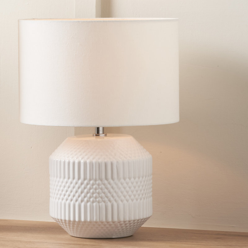 Bequette 38 cm Ceramic Table Lamp, White