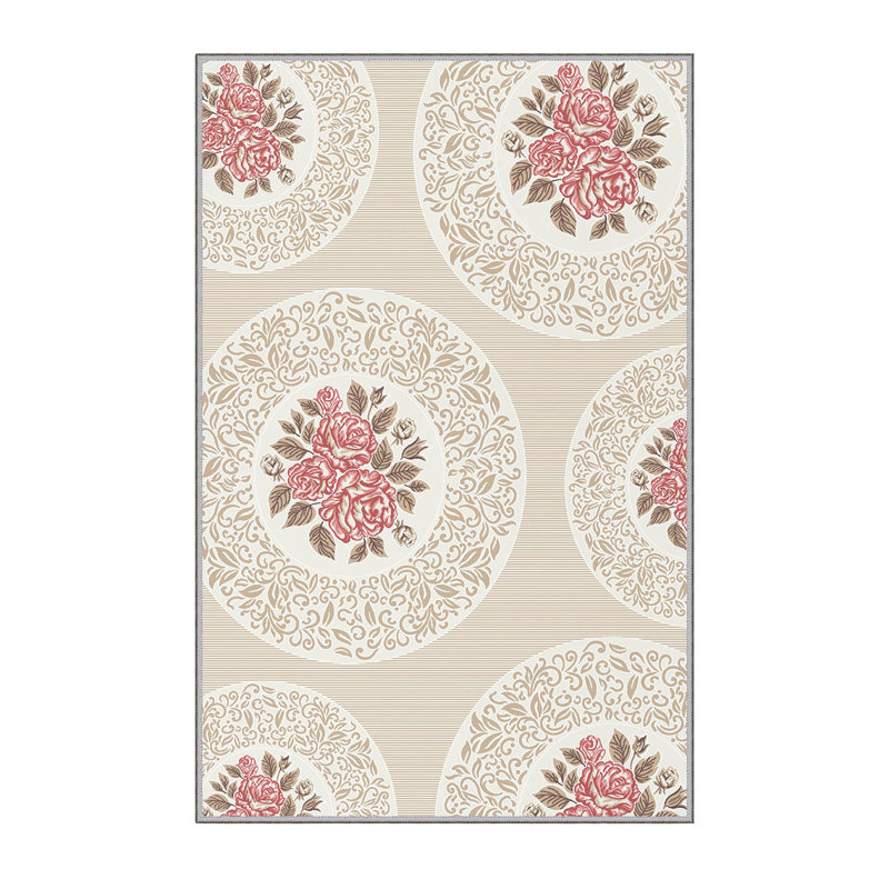 Premium Polyester Area Rug (5.2 x 7.5 ft), 1% Antibacterial, Non-Slip Underside, .3 in Pile Height | Machine Washable, 3D Digital Print, Durable Woven Carpet | Ideal for Living Room, Bedroom & Dining Spaces