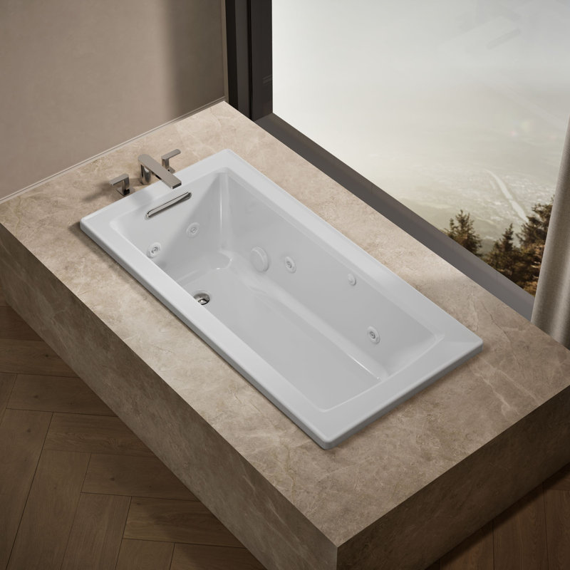 Archer 60" x 30" Drop-in Whirlpool, White