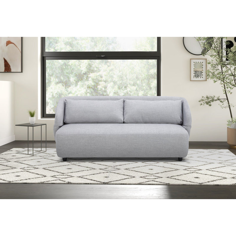 Kamayia 75'' Recessed Arm Sofa Bed, Light Gray