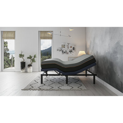 Lit réglable grand format Os2 - personnalisations de la position de la tête et des pieds, position de mémoire programmable, télécommande sans fil, capacité de 850 lb, base et ajustements pour grand lit bleu, couleur de poids