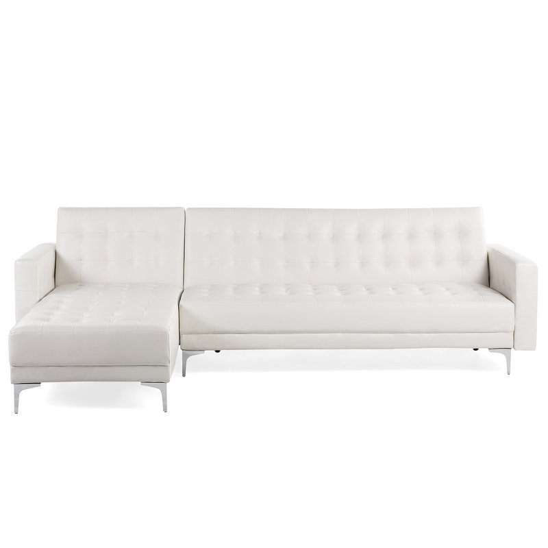 Pinkney 4 Seater Sofa Bed, Left, White