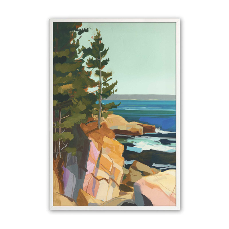 «Seacliff Whispers V1», impression encadrée sur papier par Azure Artisanal Studio, H 15 po x l 12 po x P 1,25 po