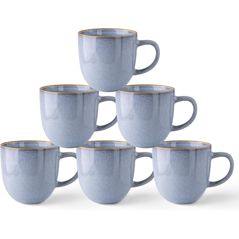 Ensemble de 6 tasses à café 12 oz, ensemble de 6 tasses à café en céramique pour homme, femme, papa et maman