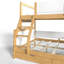 Lit superposé double avec tiroirs de rangement, lit superposé en bois massif avec sommier à lattes et design convertible, blanc et naturel-133470600