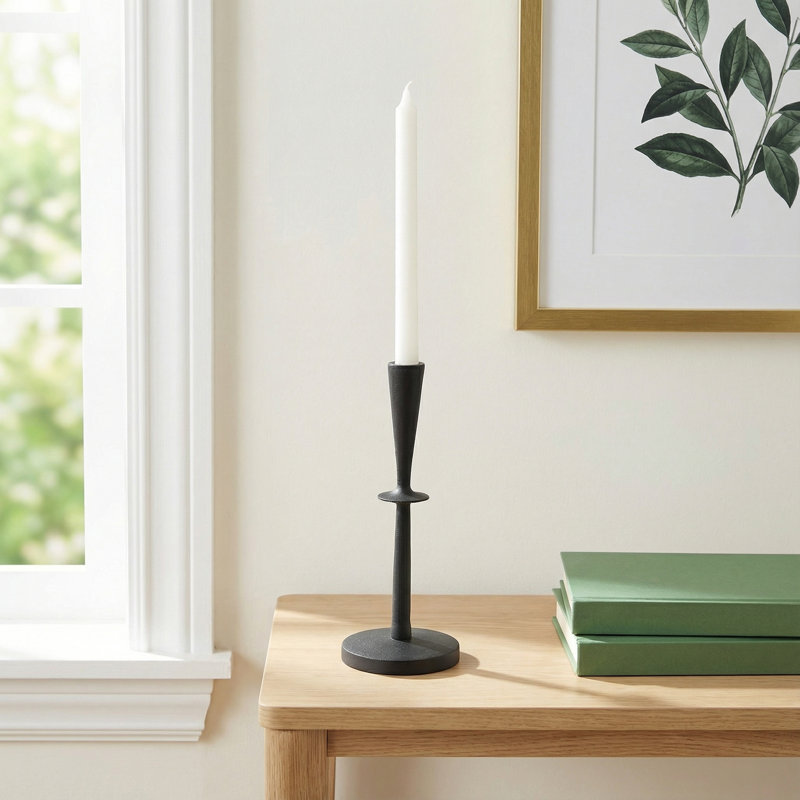 Devonya Aluminum Tabletop Candlestick, 11" H x 4.33" W x 4.33" D