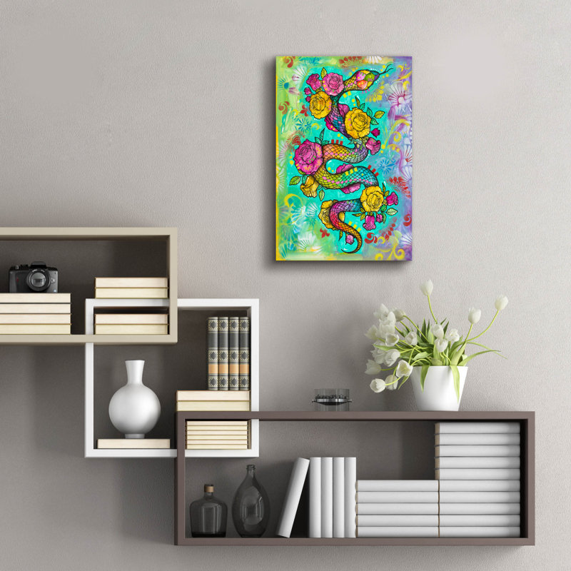  «Sweet Slithers» par Dean Russo, art mural en verre acrylique, 16 po x 24 po, H 24 po x l 16 po
