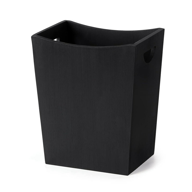 Bamboo Open Waste Basket - 2 Gallons, Black