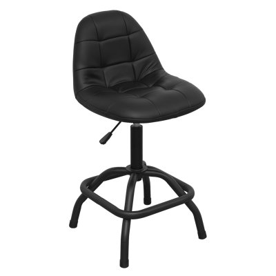 Backed Adjustable Height Industrial Stool with Footrest