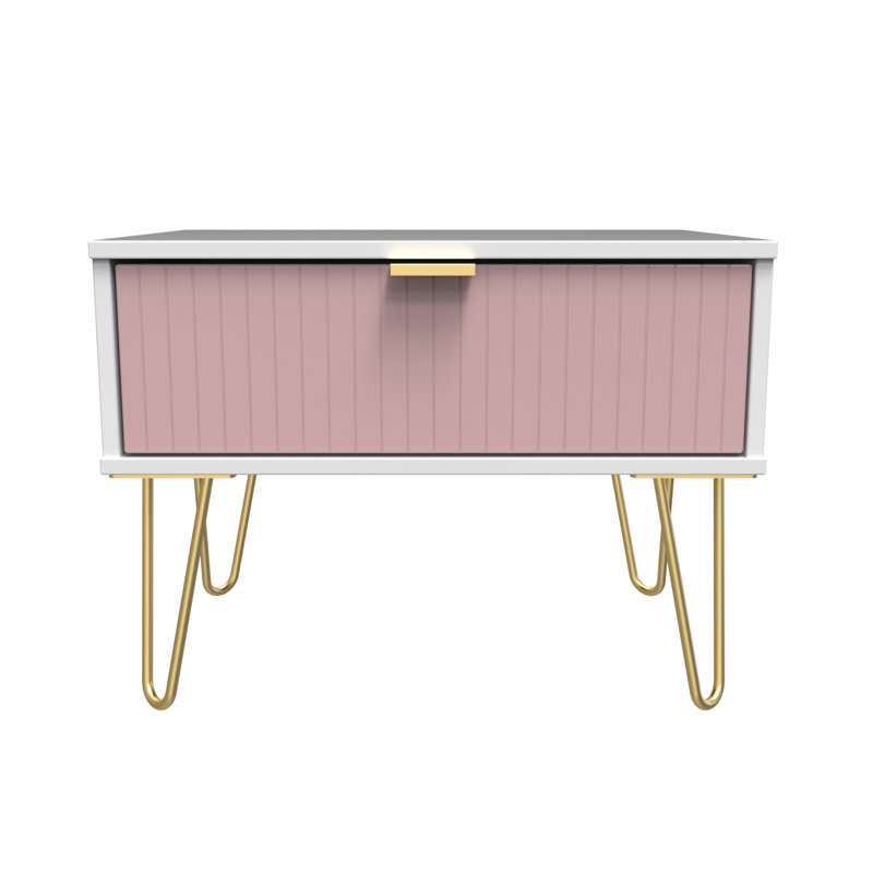 Beranda 1 Drawer Midi Chest (Ready Assembled), Kobe Pink/White