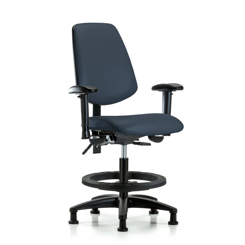 Chaise de dessinateur Jazmyne, Bleu impérial, Inclus, Patins