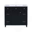 Ensemble de meuble-lavabo de salle de bain 36 "avec comptoir de lavabo, lavabo simple noir, armoire à shaker avec porte à fermeture douce et 3 tiroirs