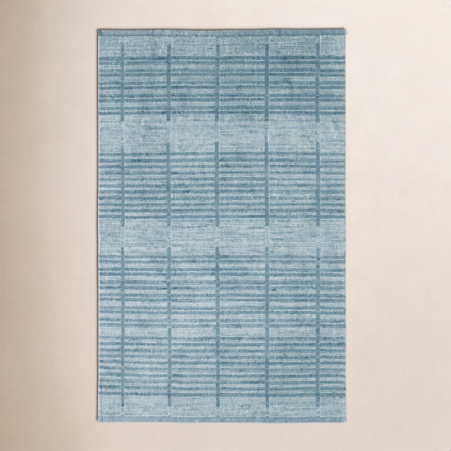 Nona Blue Hand-Woven Geometric Rug, Blue, Rectangle 9' x 12'