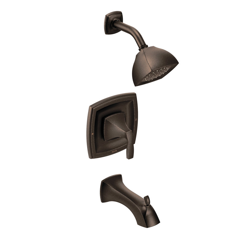Ensemble de garniture de baignoire et douche Posi-Temp Moen Voss Eco-Performance, valve requise, Bronze huilé