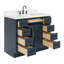 Meuble-lavabo simple en bois massif 42 po avec plateau en quartz Carrara de 1,5 po Thornaby-120127877-95016750