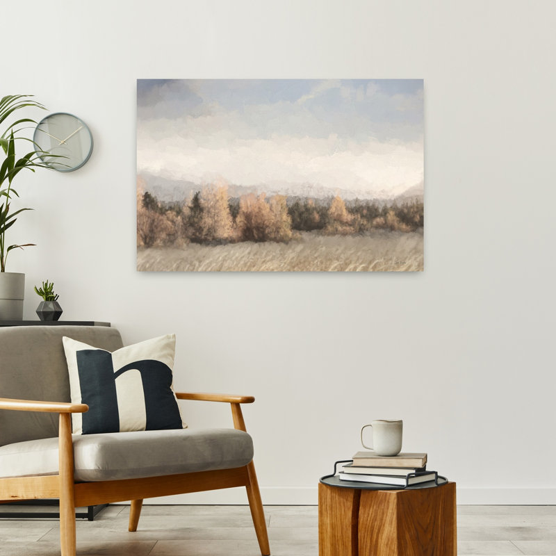 Doux lever de soleil abstrait contemporain, H 24 po x l 36 po
