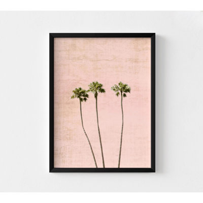 Think Pink By Natalie Carpentieri, Tropical Palms Decor, Pink Plants Artwork, Pink Room Wall Art, Tropical Picture Palms Artwork