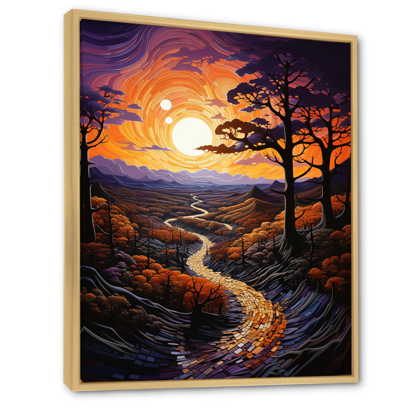 Balzhan Sunset Tangerine Twilight sur toile, H 32 po x l 16 po x P 1 po, Cadre naturel flottant